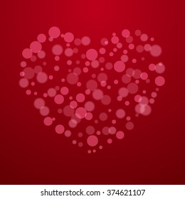 Heart valentine light vector background. Valentines composition of the hearts. Vector illustration.
