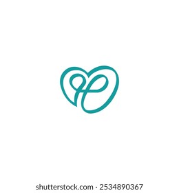 Heart valentine logo template design