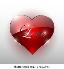 Heart valentine on white