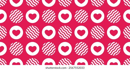 heart valentine seamless pattern polka dot vector cartoon doodle gift wrapping paper retro tile background repeat wallpaper illustration design isolated