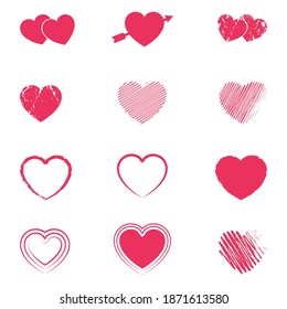 Heart valentine vector design set. this is high resolution graphics.