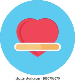 heart valentine vector flat colour icon