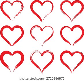 Vektor-Symbol für Herzvalentine auf weißem Hintergrund.

Modern und minimalistisch: Mit kräftigen roten Umrissen, schlanken Silhouetten und einer schwarzen Linienästhetik sind diese Designs für Logo-Design, mobile Apps und moderne Webschnittstellen optimiert.

Handgefertigt und strukturiert: Die Kollektion umfasst Skizzen, Stift-Texturen, Tintenspritzer und "Doodle"-Stile, die ein organisches, persönliches Gefühl für Einladungen und Scrapbooks bieten.

Elegant und Vintage: Verzierte Formen, "gebürstete" Effekte und "Not leidende" Texturen sorgen für einen raffinierten, zeitlosen Look für Jubiläumsfeiern und High-End-Stationäre.

Stationär und Print: Ideal für Hochzeitseinladungen, Grußkarten, Geburtsanzeigen und "Tattoo-Stil" Schablonen.

Digitales Branding: Geeignet für Social Media (Instagram), Dating-Anwendungen und Website-Header.

Geschenke und Dekoration: Perfekt für personalisierte Aufkleber, Geschenkanhänger und romantische Angebotseinstellungen.
