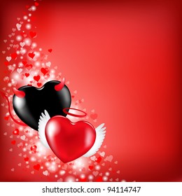 Heart Valentines Background, Vector Illustration