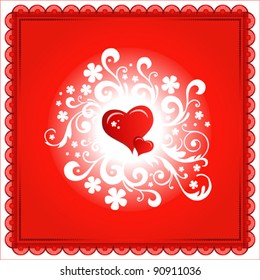 Heart Valentines Day background or card.