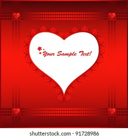 Heart Valentines Day background or card.