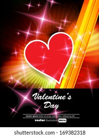 Heart valentines day background. Vector 