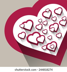 Heart for Valentines Day Background, vector