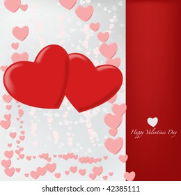 Heart Valentines Day Background - vector illustration