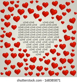 Heart Valentines day card with love text