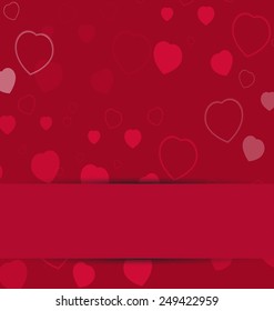 Heart  Valentines day card vector background
