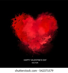 Heart. Valentines day card. Vector illustration.Abstract Background with Watercolor Stains, Vector Design