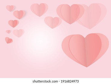 Heart Valentine's Day, Creative paper cut heart decorated background