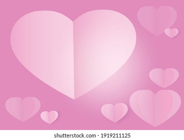 Heart Valentine's Day, Creative paper cut heart decorated background