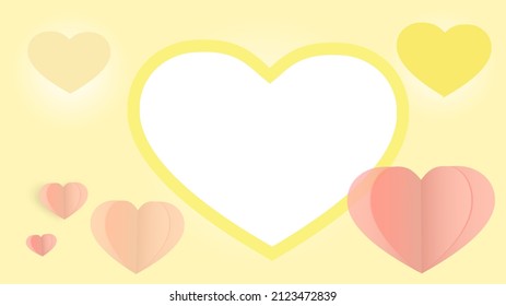 Heart Valentine's Day, Creative paper cut heart decorated background