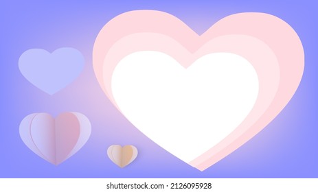 Heart Valentine's Day, Creative paper cut heart decorated background