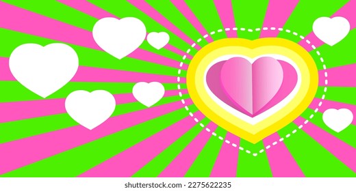 Heart Valentine's Day, Creative paper cut heart decorated background