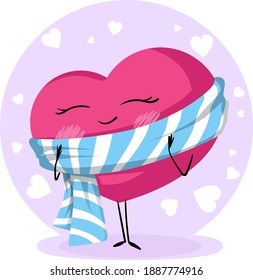 Heart for valentine's day. Cute postcard