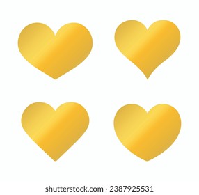 Corazón, Día de San Valentín. Oro, dorado, espumoso, brillante, metálico. Icono, vector, ilustración, símbolo. amor, luz, fiesta