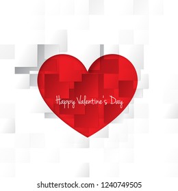 Heart For Valentine's Day Layout/Cover. Minimalist Creative Design Concept. Stock Vector Illustration. Modern and Abstract Background
