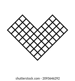 Heart Valentine's Day Minimalist Geometrical Abstract Art Mid Century Modern Style Black And White Artwork