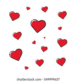 Heart, Valentine's Day. Mother's Day, Birthday, Ornament, Vector. Love symbol isolated on white background