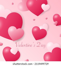 Heart in Valentine's Day  with on pink background, illustration Vector EPS 10