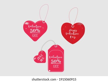 Heart valentines day sale label design