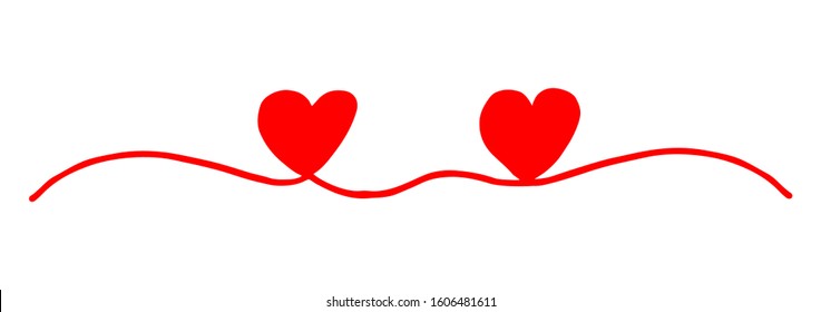 Heart Valentine's Day Swash Hand Painted With Brush And Ink, Isolated On White Background. Vector Illustration.