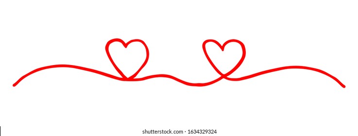 Heart Valentine's Day Swash Hand Painted With Brush And Ink, Isolated On White Background. Vector Illustration.