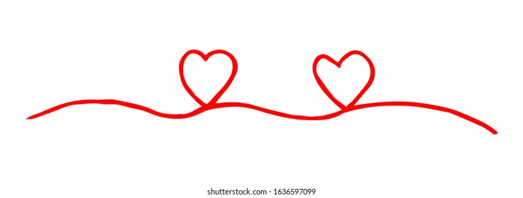 Heart Valentine's Day swash hand painted with brush and ink, isolated on white background. Vector illustration.