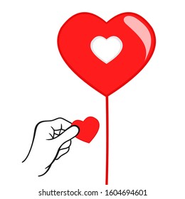 heart for Valentine's Day. Unique Red Heart Image background vector illustration concept.