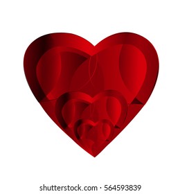 Heart in Valentine's day. Vector. Congratulations with the day of love