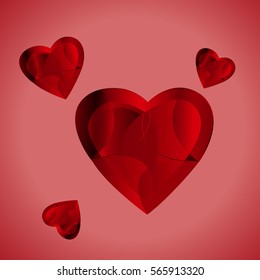 Heart in Valentine's day. Vector. Congratulations with the day of love