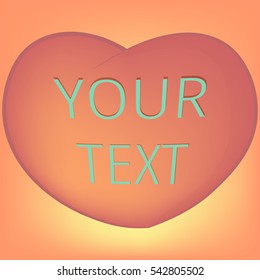 Heart for Valentine's day. Vector illustration on a colored background.  