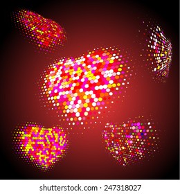 heart valentine's dot set