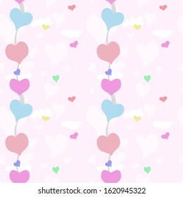 heart valentine's seamless pattern background vector art