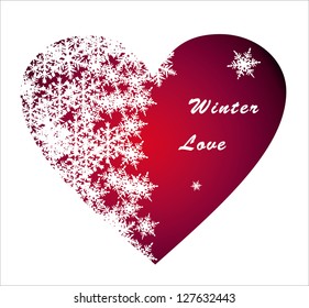 Heart valentines winter background