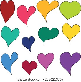 Heart variety.heart in color, heart icons. love heart