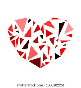 Heart vector abstract Geometric triangle design.