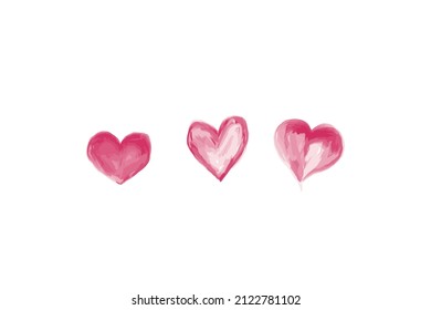 heart vector. acrylic brush heart. heart icon. Love