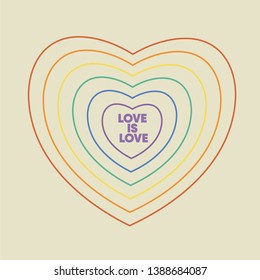 Heart Vector Art with love is love text
