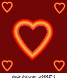 heart vector with background red