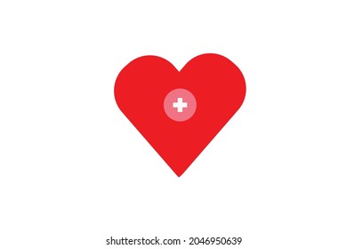 heart vector with bandage heath care heart design medical heart