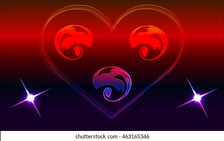 heart  vector beautiful background  illustration