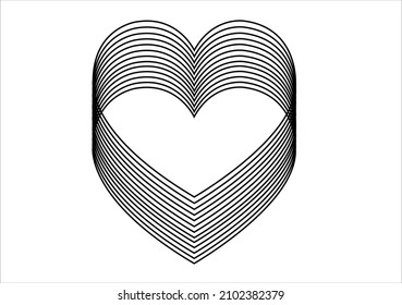 heart vector black hand drawn design geometric abstract