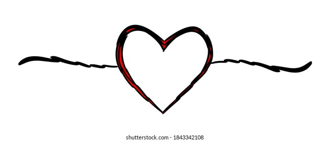heart vector. black heart-shaped hand drawn. heart vector
