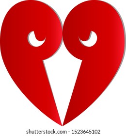 heart vector with a bright red color