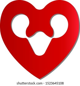 heart vector with a bright red color