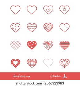 Heart vector Bundle. Illustrated heart icons. Retro Valentine silhouett design featuring charming doodle hearts, cupid, and coquette elements in a aesthetic style.  Valentine’s Day sublimation weddign